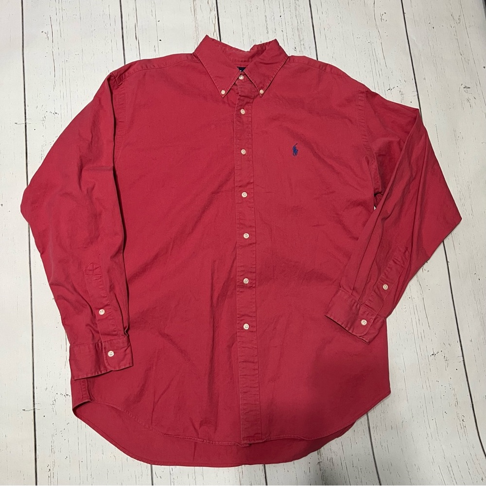 Vintage Polo Ralph Lauren The Blaire Button Down Shirt Red Size Large